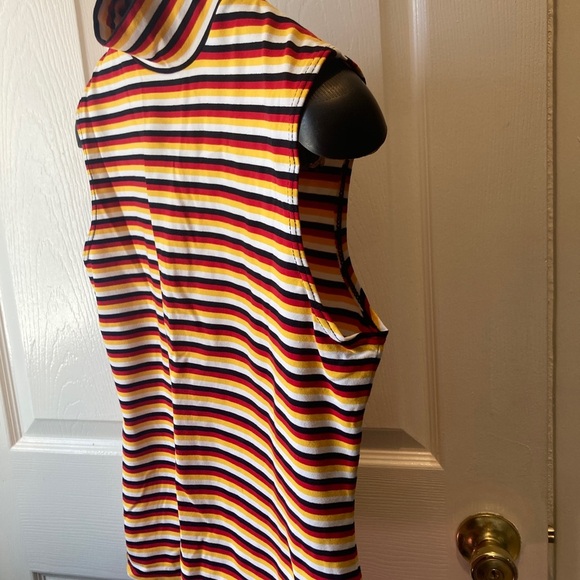 ❗️5X$30❗️ EXPRESS TRICOT-Striped Sleeveless Turtleneck Top - Picture 3 of 7